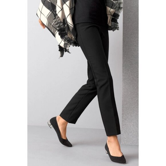 Talbots Women's Black Cambridge Pants Size 16 Straight Leg Work Office - Picture 1 of 7